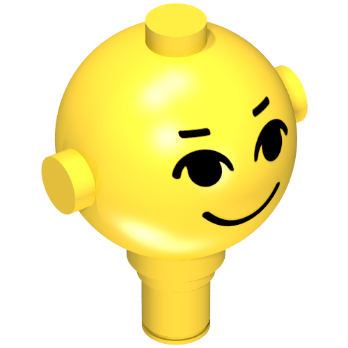 Homemaker Figure Head with Eyes, Eyebrows and Smile Print Yellow
