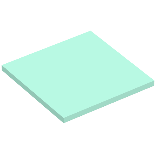 Tile 6 × 6 with Central Bottom Tube Aqua