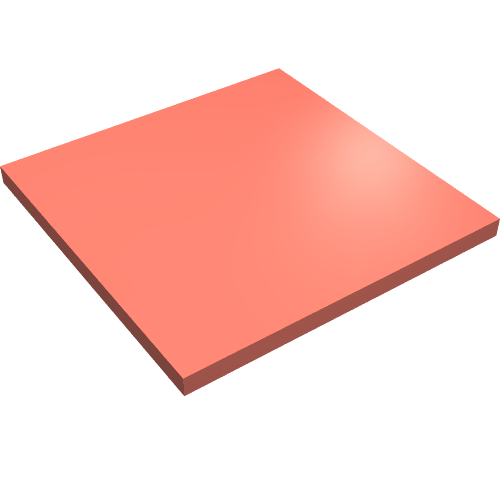 Tile 6 × 6 with Central Bottom Tube Salmon