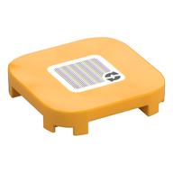 Tile Round Corners 4 × 4 × 2/3 with Two Circle Arrows and Barcode Print (Sticker) Bright Light Orange