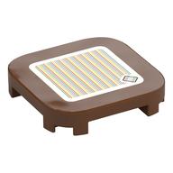 Tile Round Corners 4 × 4 × 2/3 with Wiggler and Barcode Print (Sticker) Reddish Brown