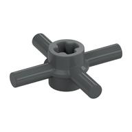 Technic Axle Connector Hub with 4 Bars at 90°, Reinforced Axle Hole Dunkelblaugrau