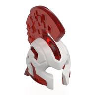 Helmet with Crest White Pattern Trans-Red