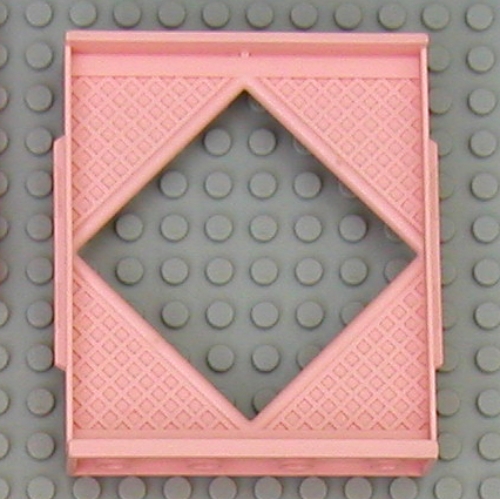 Scala, Building, Wall, Diamond Shaped Window 8 × 2 × 8 Light Salmon