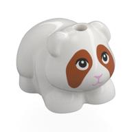 Animal, Guinea Pig with Dark Orange Face, Bright Pink Nose print White