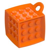 Die - 6 Sided with 3 × 3 Centre Studs, and Ring (DOTS) Orange