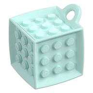 Die - 6 Sided with 3 × 3 Centre Studs, and Ring (DOTS) Light Aqua