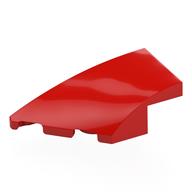Brick Wedged, Curved 4 × 2 with Stud Notch Left Red