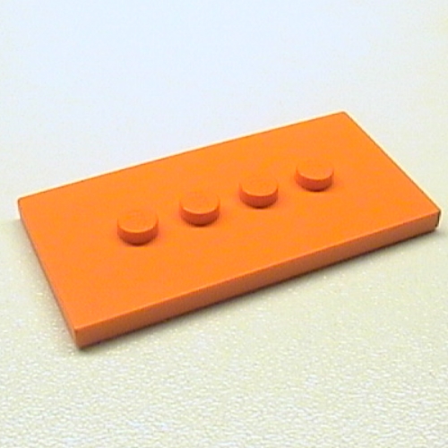 Scala, Plate Special 3 × 6 with 4 Inline Top Studs in Orange