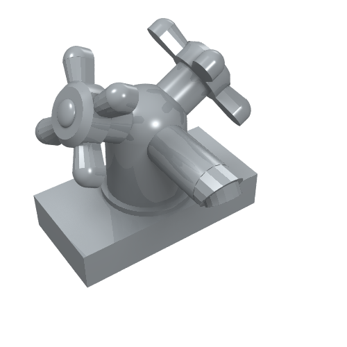 Tap 1 × 2 with Dual Handles Pearl Light Gray