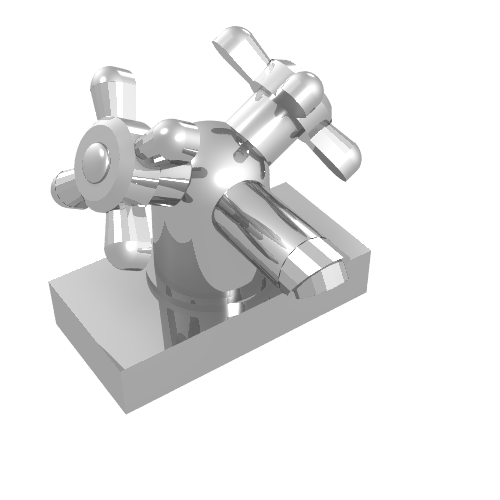 Tap 1 × 2 with Dual Handles Chrome Silver