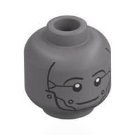 Minifig Head Tin Man, Robot Metal Plating Flat Silver