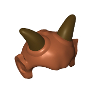Head Top, Ears and Dark Brown Horns (Kardue'sai'Malloc) Dunkelorange