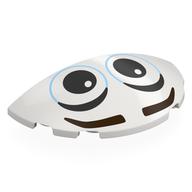 Brick Round 3 × 6 Half Circle with Eyes, Dark Brown Eyebrows print White