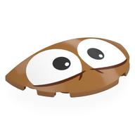 Brick Round 3 × 6 Half Circle with White Eyes, Black Pupils print Medium Nougat
