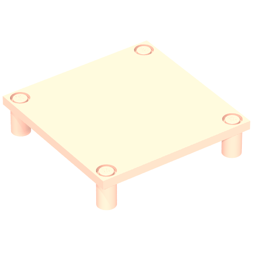 Scala, Table 7 × 7 × 1 1/3 Light Salmon