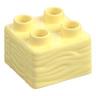 Duplo Brick 2 × 2, Hay Bale Pattern Bright Light Yellow