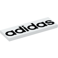 Tile 2 × 6 with Black 'adidas' print White