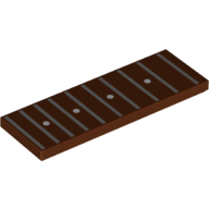 Tile 2 × 6 with Guitar Finger Board, Frets, Position Markers print Rotbraun