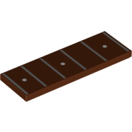 Tile 2 × 6 with Guitar Finger Board, Frets, Position Markers print Rotbraun