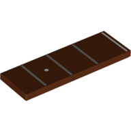 Tile 2 × 6 with Guitar Finger Board, Frets, Position Markers print Rotbraun