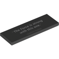 Tile 2 × 6 with 'The Force is strong with this one.” - DARTH VADER' print Schwarz