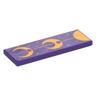 Tile 2 × 6 with Moon Cycle print Dunkellila
