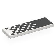 Tile 2 × 6 with Checkered Pattern Transitioning from White to Black print Weiß