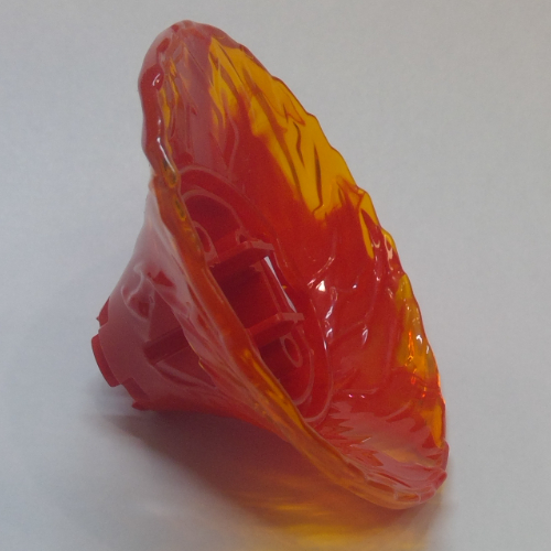 Brick Round Cone Spinner with Marbled Trans-Orange Pattern Rot