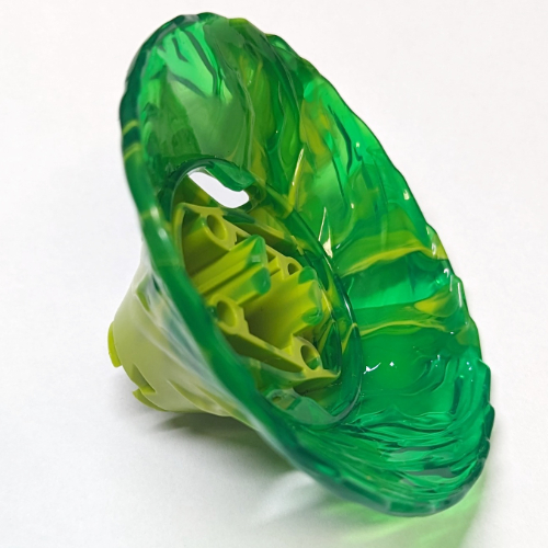 Brick Round Cone Spinner with Marbled Trans-Green Pattern Lime