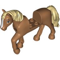 Animal, Horse with Raised Leg, Tan Mane and Tail, White Blaze print Mittelnougat
