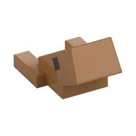 Animal Body Part, Head Blocky Armadillo with Black Eyes print Medium Nougat
