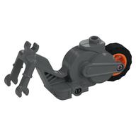 Vehicle Base, Motorcycle Chassis with Orange Flywheel Dark Bluish Gray