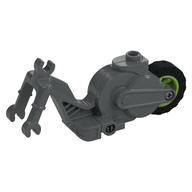 Vehicle Base, Motorcycle Chassis with Lime Flywheel Dark Bluish Gray