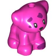 Animal, Dog Pup with Magenta Spots print Dark Pink