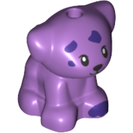 Animal, Dog Pup with Dark Purple Spots print in Mittellavendel
