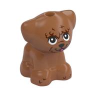 Animal, Dog Pup with Medium Nougat Fur, Tongue print Sienna Brown