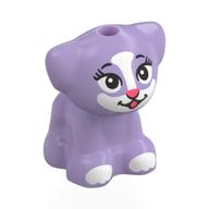 Animal, Dog Pup with White Face, Paws, Dark Pink Nose, Mouth print Lavender