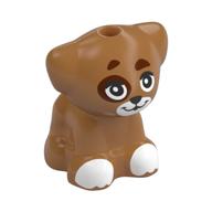 Animal, Dog Pup with White Paws, Face, Reddish Brown Spots print (Aira) Mittelnougat