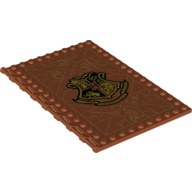 Plate Special 10 × 16 with Studs on Edges and Bar Handles on 1 Side with Gold Hogwarts Crest print Dark Orange