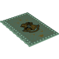 Plate Special 10 × 16 with Studs on Edges and Bar Handles on 1 Side with Gold Hogwarts Crest print Sandgrün