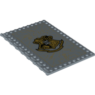 Plate Special 10 × 16 with Studs on Edges and Bar Handles on 1 Side with Gold Hogwarts Crest print Sand Blue