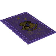 Plate Special 10 × 16 with Studs on Edges and Bar Handles on 1 Side with Gold Hogwarts Crest print Dunkellila