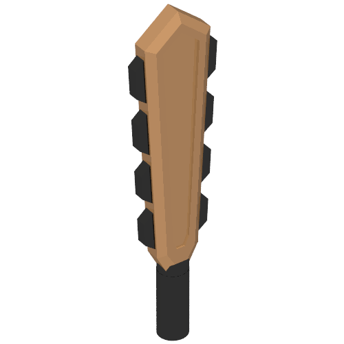Weapon Club / Sword, Macuahuitl, with Black Handle and Blades Print Mittelnougat