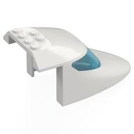 Aircraft Fuselage Curved Forward 6 × 10 × 4 Top with 2 Trans-Blue Window Panes White