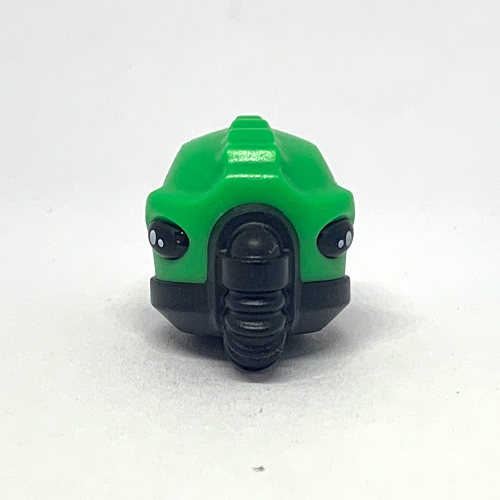 Minifig Head Special, Alien with Breathing Apparatus, Bright Green Skin Pattern Black