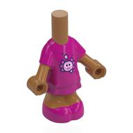 Microdoll Body Short Dress Magenta with Bright Pink Axolotl print Medium Nougat