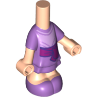 Microdoll Body Short Dress Medium Lavender with Dark Pink Belt/Bow with Dark Purple Trim print, Nougat Arms and Legs Hellnougat