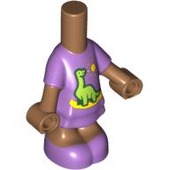 Microdoll Body Medium Lavender Short Dress , Olive Green Dinosaur print, Medium Nougat Arms and Legs Medium Nougat