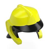 Helmet with Black Peak and Neck Protector Pattern Vibrant Yellow